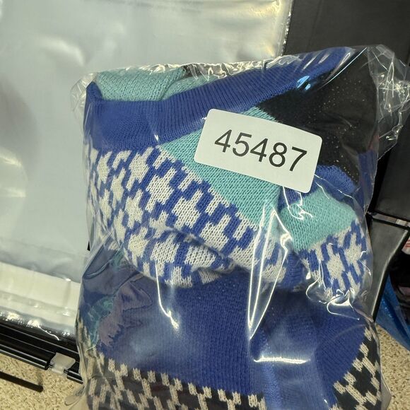 Banana Republic Full Zip Sweater Women M Medium Blue Striped Knit Cotton Casual - Picture 7 of 7